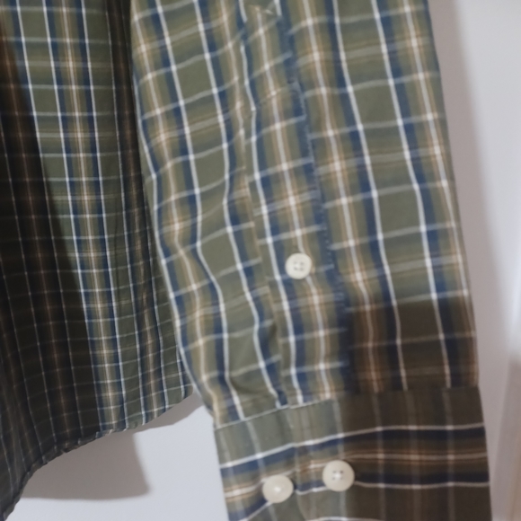 Ivy Crew Mens Large Button Down Olive Green And Navy Shirt Pre Owned - Picture 4 of 7